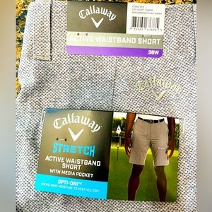 Pair of grey and blue Callaway shorts new with tags size 36